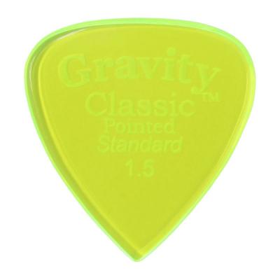 GRAVITY GUITAR PICKS Classic Pointed -Standard- GCPS15P 1.5mm Fluorescent Green ギターピック