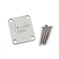 Fender 4-Bolt American Series Guitar Neck Plate with Fender Corona Stamp ギター用 ネックプレート