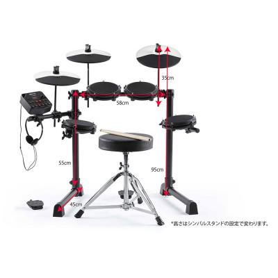 ALESIS Debut Kit ミニサイズ 電子ドラムセット 電子ドラムサイズ画像