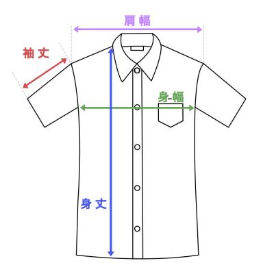 EVH イーブイエイチ Woven Shirt Black XL 半袖 ワークシャツ 寸法ガイド画像