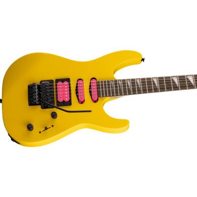 Jackson X Series Dinky DK3XR HSS Caution Yellow エレキギター ボディ斜めアングル画像