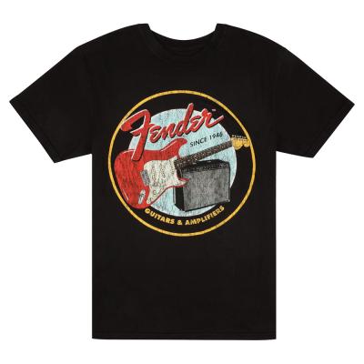 Fender 1946 Guitars & Amplifiers T-Shirt Vintage Black S Tシャツ 半袖