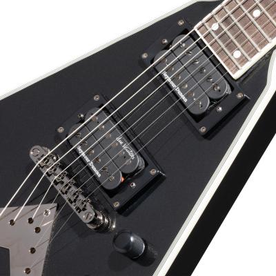 Epiphone エピフォン Dave Mustaine Flying V Custom Black Metallic エレキギター ボディアップ画像