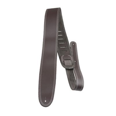 Perri’s ペリーズ P25ST-174 2.5インチ BROWN Double Stitched Leather Guitar Strap ギターストラップ