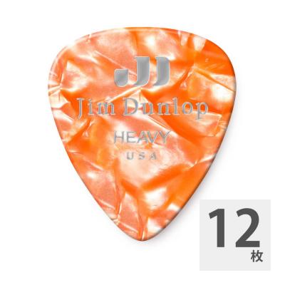 JIM DUNLOP 483 Genuine Celluloid Orange Pearloid Heavy ギターピック×12枚