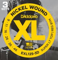 D'Addario EXL125-3D エレキギター弦/3セットパック×2SET