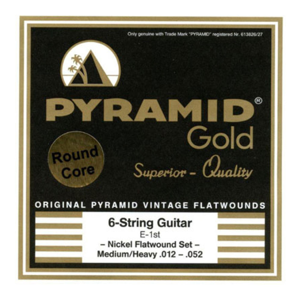 PYRAMID STRINGS EG Gold 012-052 chrome nickel flatwounds on round core フラットワウンド エレキギター弦