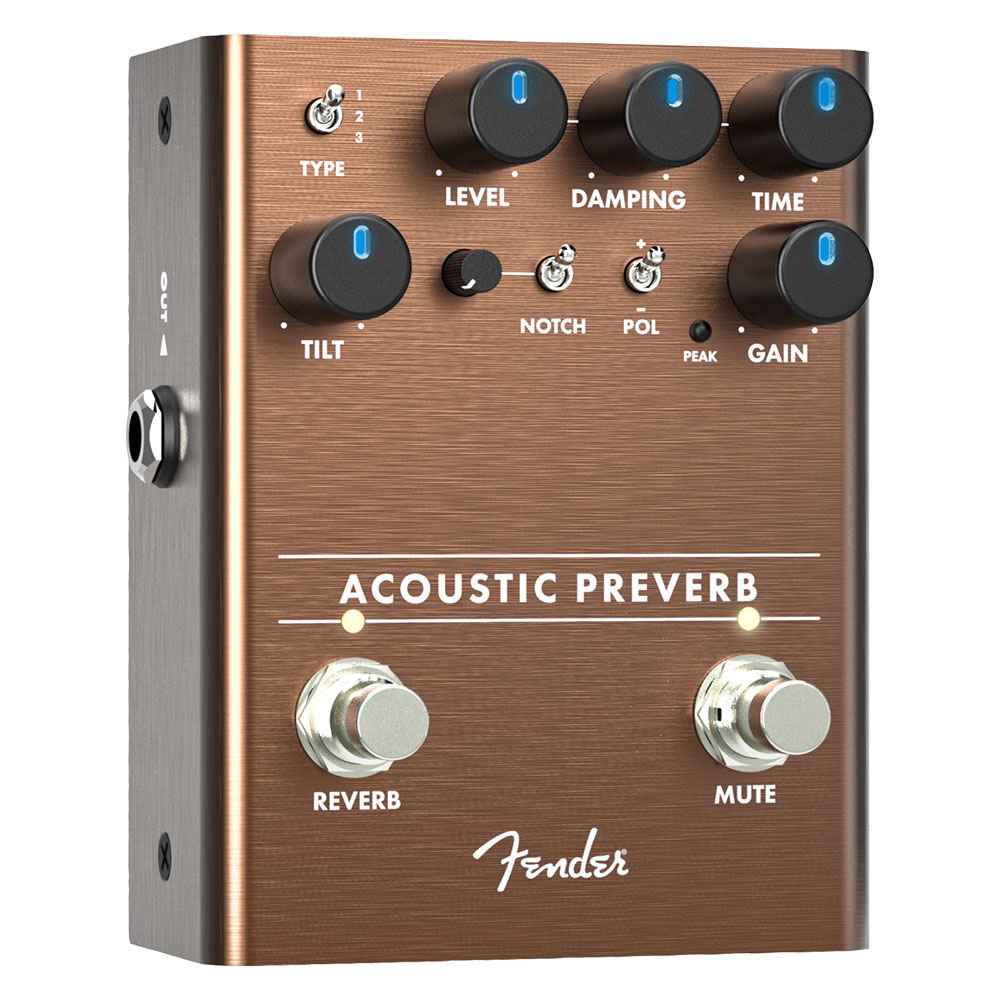 Fender Acoustic Preamp Reverb プリアンプ リバーブ ギターエフェクター フェンダー 斜めからの画像