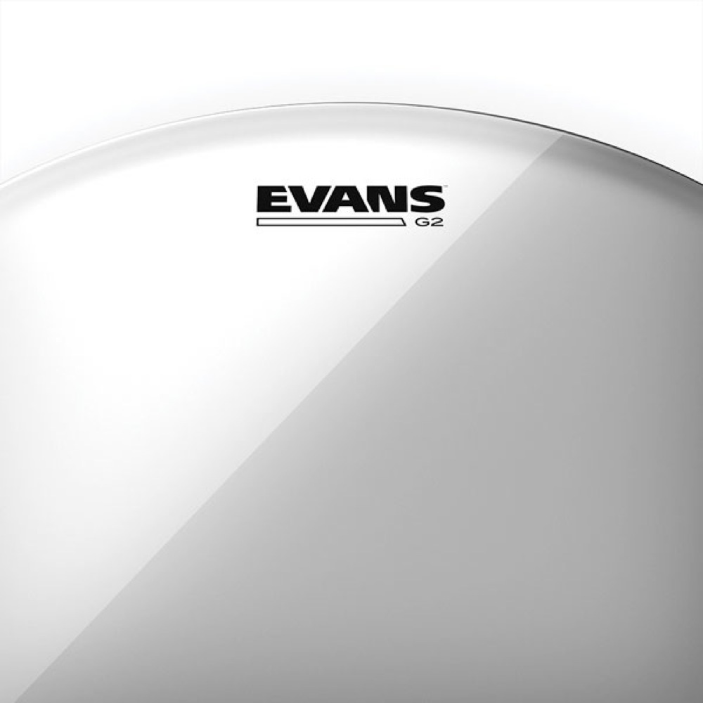 EVANS TT12G2 12' G2 Snare Tom Timbale Batter Clear ドラムヘッド ロゴ画像