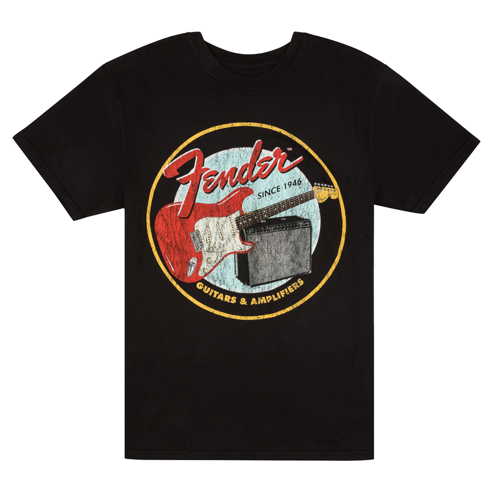 Fender 1946 Guitars & Amplifiers T-Shirt Vintage Black S Tシャツ 半袖