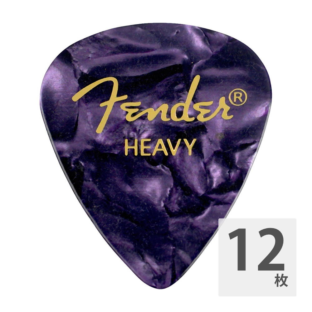 Fender Premium Celluloid 351 Shape Picks Heavy Purple Moto 12-Pack ギターピック 12枚入り