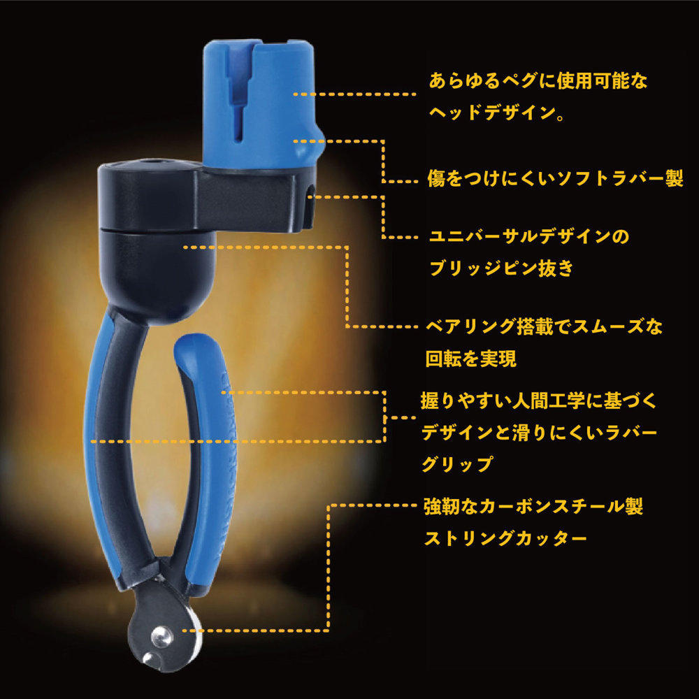 MUSIC NOMAD ミュージックノマド MN223 -GRIP ONE-All in ONE String Winder，Cutter，Puller- メンテナンスツール 説明画像