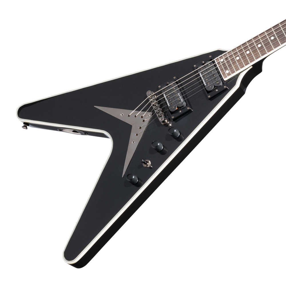 Epiphone エピフォン Dave Mustaine Flying V Custom Black Metallic エレキギター ボディ画像