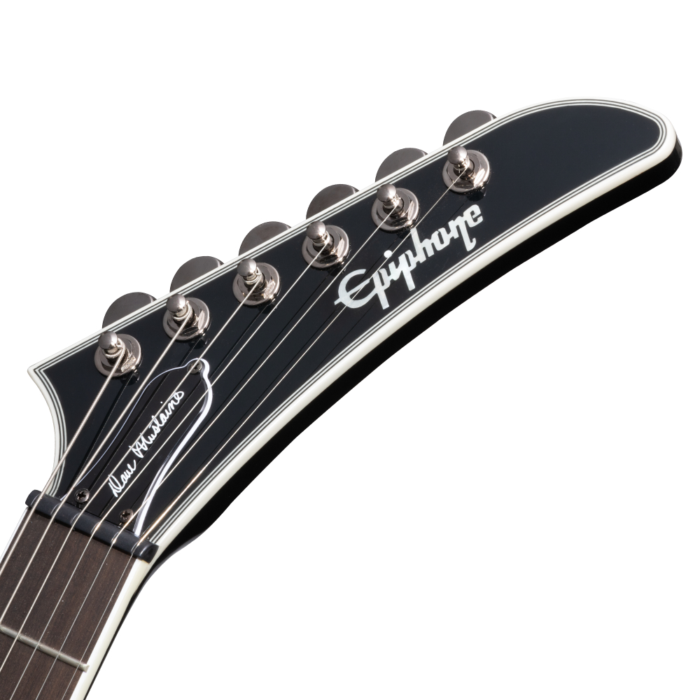 Epiphone エピフォン Dave Mustaine Flying V Custom Black Metallic エレキギター ヘッド画像