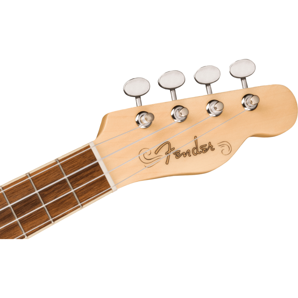 Fender フェンダー Fullerton Tele Uke Walnut Fingerboard White Pickguard 2-Color Sunburst コンサートサイズ エレクトリックウクレレ ヘッド画像