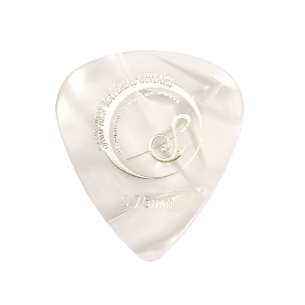 Sago Original Guitar Pick Teardrop 0.75mm White Pearl Cellulose ピック×50枚