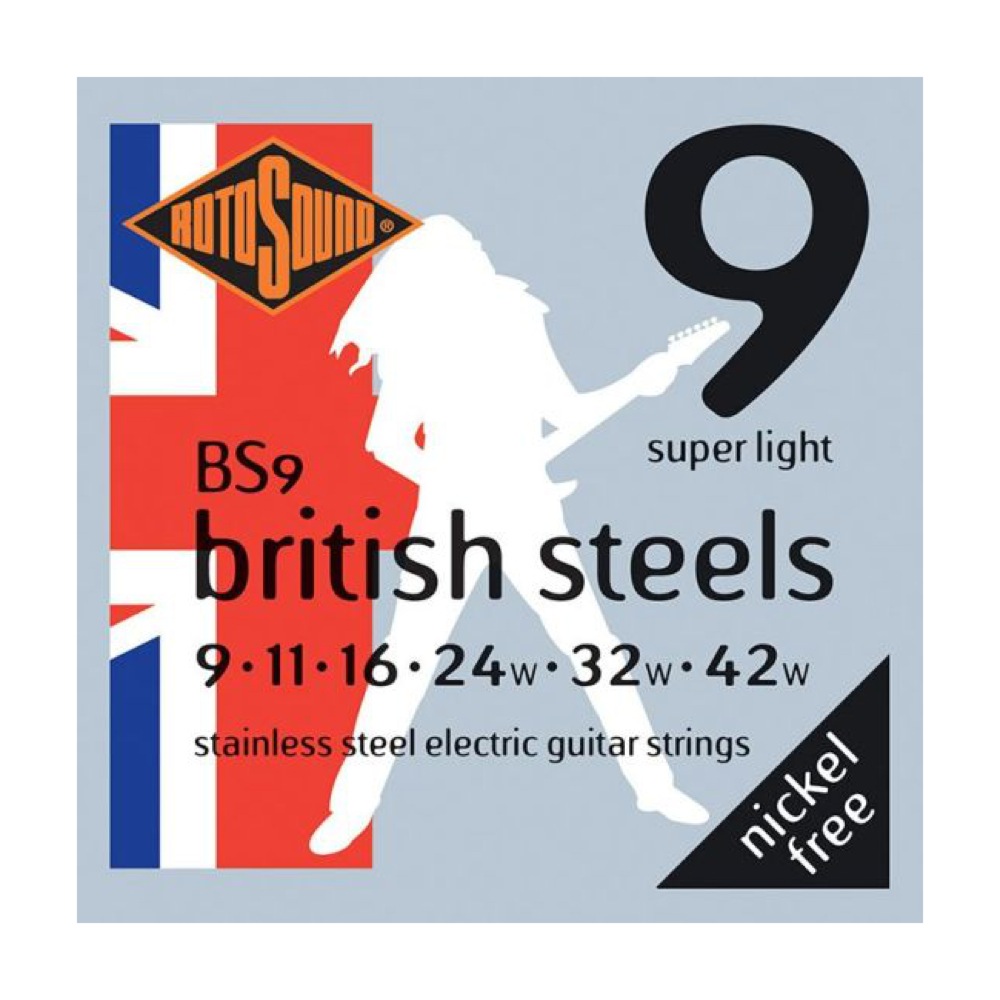 ROTOSOUND BS9 British Steels Super Light 9-42 エレキギター弦×6セット