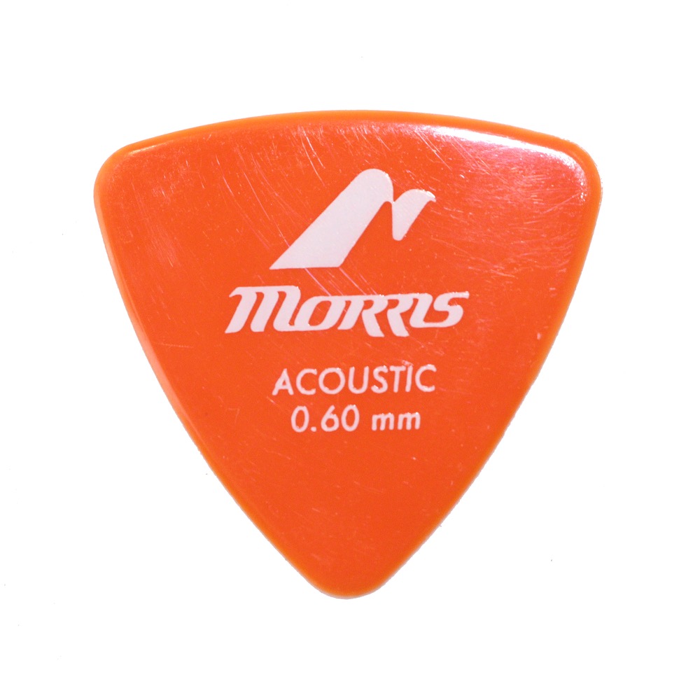 MORRIS DELRIN Orange 0.6mm Triangle ギターピック×12枚