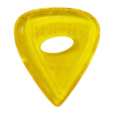 GRAVITY GUITAR PICKS Razer -Standard Elipse Grip Hole- GRAS4PE 4.0mm Yellow ピック