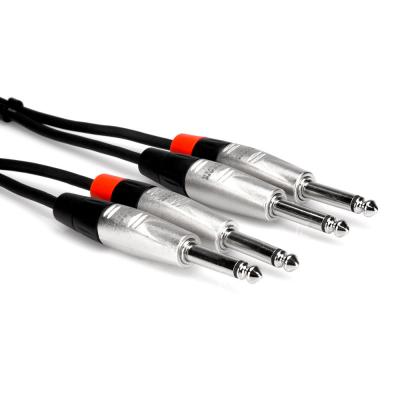 Hosa HPP-010X2 3m モノラルフォンオスx2-モノラルフォンオスx2 デュアルオーディオケーブル