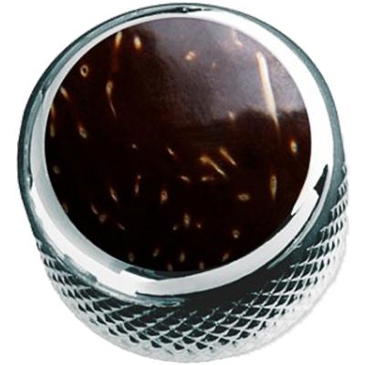 Q-parts DOME Hard Wood Coconut in Chrome KCD-0134 コントロールノブ