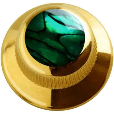 Q-parts UFO Green Abalone Shell in Gold KGU-0714 コントロールノブ