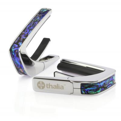 Thalia Capo 200 in Chrome Finish with Blue Abalone Inlay カポタスト