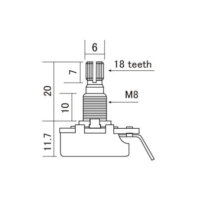 Alpha ALP-250B ポット寸法画像