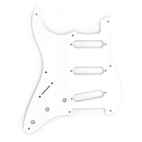 Fender Pickguard Stratocaster S/S/S Left-Hand 8-Hole Mount White 1-Ply ピックガード