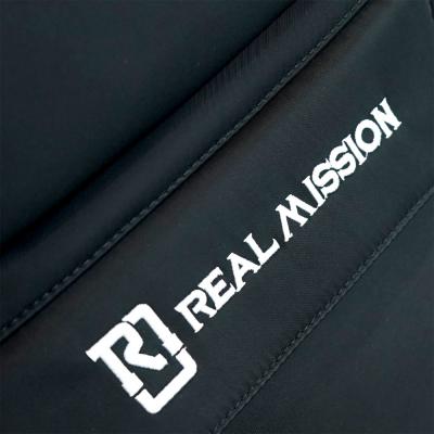 REAL MISSION（リアルミッション） Venus07-D Black 防水 アコースティックギター ケース・ギグケース・アコギケース 正面・ロゴ拡大