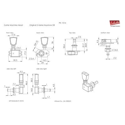 SCHALLER ST-6K DR NI 3L3R ギター用ペグ 2コブタイプ 6個セット サイズ画像