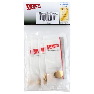 SCHALLER Large Metal Button M6 GO 1set ギター用ペグ ツマミ 6個セット パッケージ画像