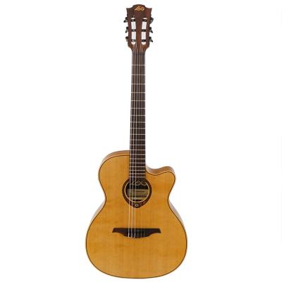 LAG GUITARS TN170ASCE NYLON AUDITORIUM SLIM CUTAWAY エレクトリックガットギター クラシックギター 正面全体の画像