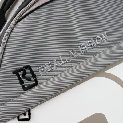 REAL MISSION(リアルミッション) Venus01-B Gray/Beige 防水 エレキベースケース・ギグケース 生地表面の質感・刺繍ロゴ