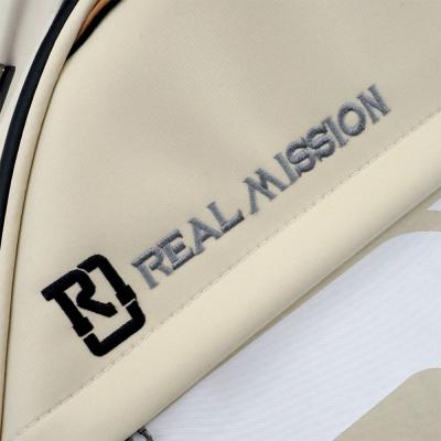 REAL MISSION(リアルミッション) Venus02-D Cream 防水 アコースティックギターケース・ギグケース・アコギケース 生地表面の質感・刺繍ロゴ
