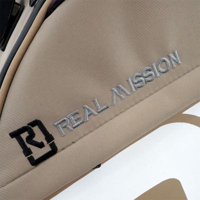REAL MISSION(リアルミッション) Venus04-D Beige/Purple 防水 アコースティックギターケース・ギグケース・アコギケース 生地表面の質感・刺繍ロゴ