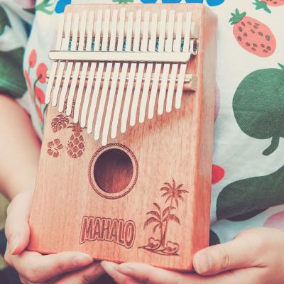 MAHALO M-KALIMBA HWI ハワイデザイン カリンバ マハロ カリンバを手で持った画像