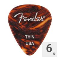 Fender 351 Shape Tortoise Shell（べっこう柄） Thin Wavelength Celluloid Picks ギターピック 6枚入り