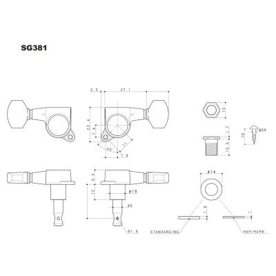 GOTOH SG381-P7 GG L6 ギターペグ マシンヘッド ペグ本体サイズ詳細