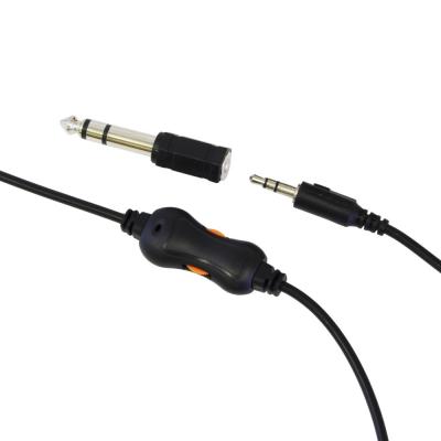 ARIA AHP-1000 BK ダイナミック型ヘッドホン 変換プラグ・コントロール画像