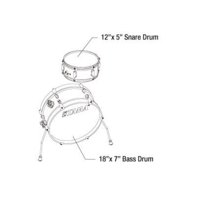 TAMA LJK28S-CCM Club-Jam Mini ドラムセット 2点シェルキット セット内容の説明