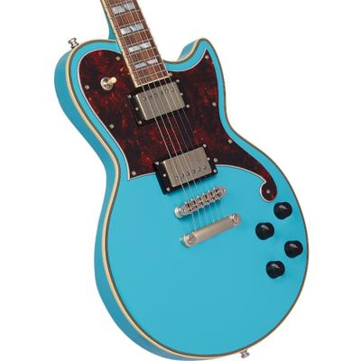 D’Angelico Deluxe Brandon Niederauer Atlantic Sonic Blue エレキギター ボディ斜めアングル画像