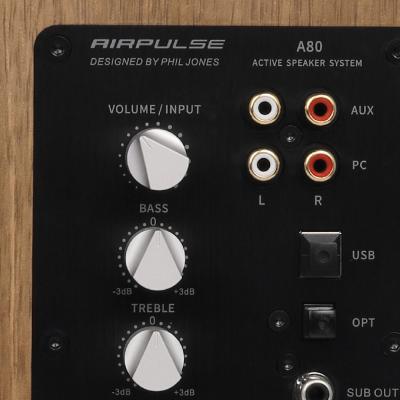 AIRPULSE A80 ハイレゾ対応アクティブスピーカー 1ペア(2本1組) 背面