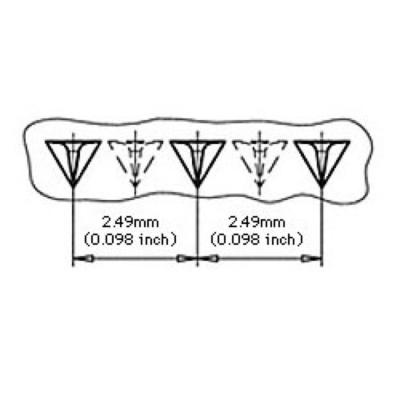 Jescar Frets #47104 NS18% 24pcs set No.948 フレット 寸法図