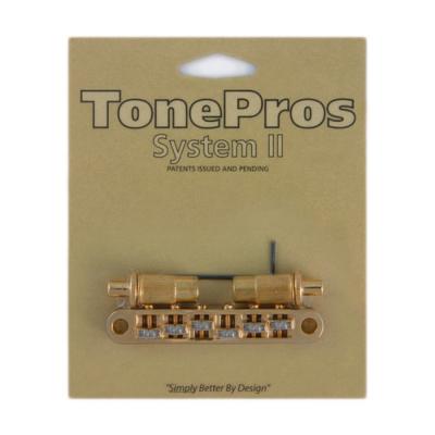 TonePros TPFR-G Metric Tuneomatic Large Posts Roller Saddles ゴールド ギター用ブリッジ