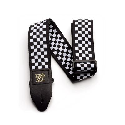ERNIE BALL 4149 Black and White Checkered Jacquard Guitar Strap ギターストラップ