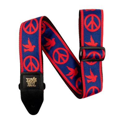 ERNIE BALL 4698 RED AND BLUE PEACE LOVE DOVE JACQUARD STRAP ギターストラップ