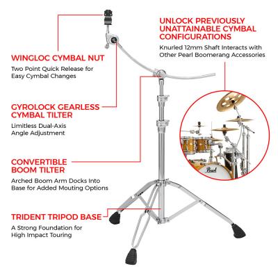 Pearl B-1030C カーブドブームシンバルスタンド 詳細説明部画像