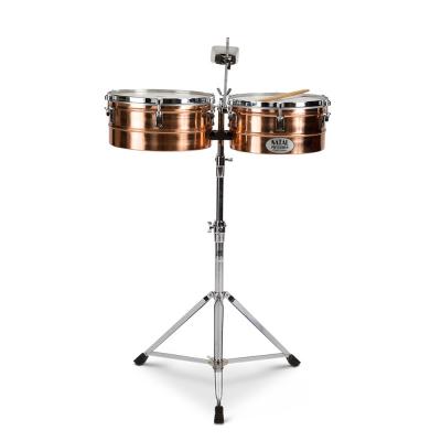 NATAL NT1213TBRO 12"&13" ブロンズ ティンバレス スタンド+カウベル+カウベルホルダー付き