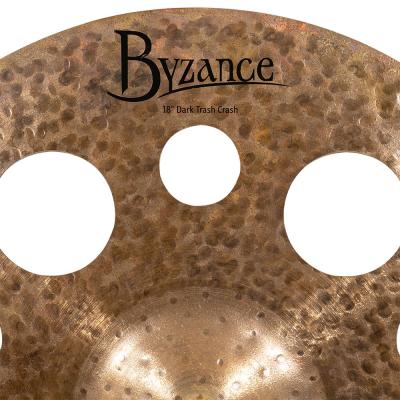 MEINL B18DATRC Trash Crashes Byzance Dark Series 18' クラッシュシンバル マイネル 穴あきシンバル ロゴ サイズ表記画像